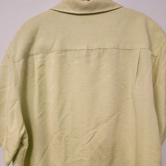 Havana Jacks Cafe Hawaiian Shirt Yellow Palm‎ Trees Embroidered Button Up Large - Picture 10 of 15